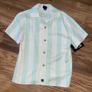 Art Class Striped Green and Cream Shirt